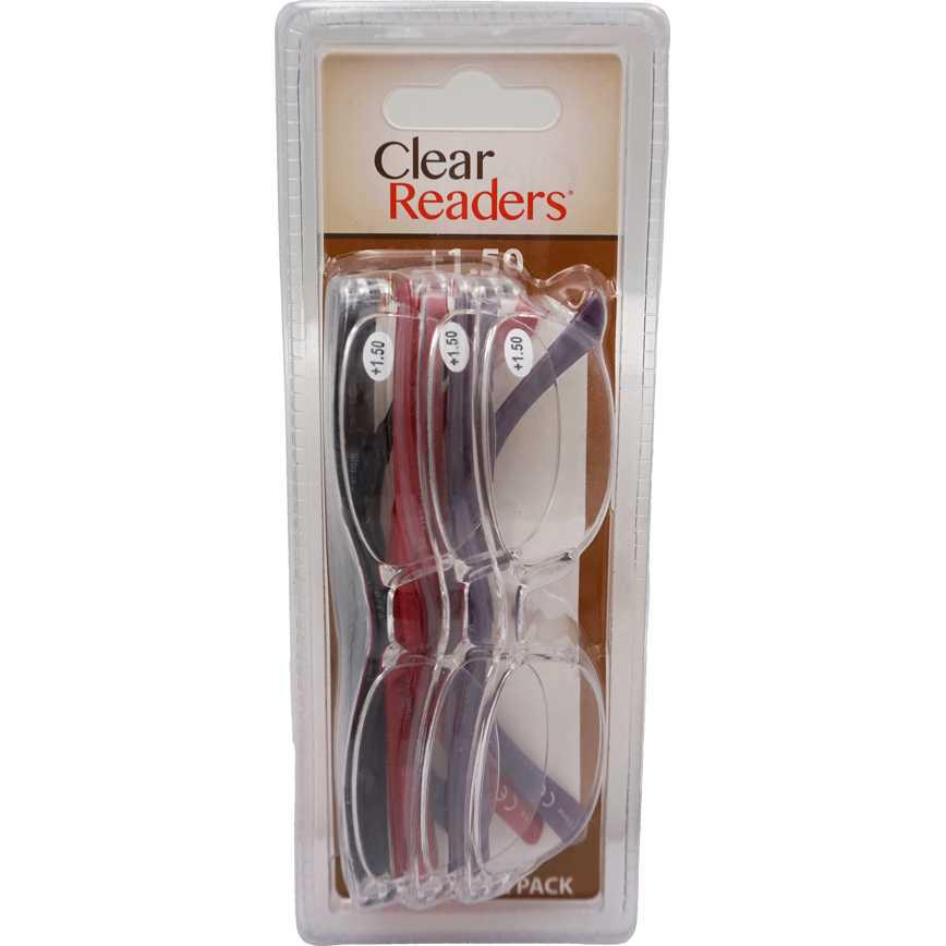 Clear Readers Reading Glasses 3 pk.