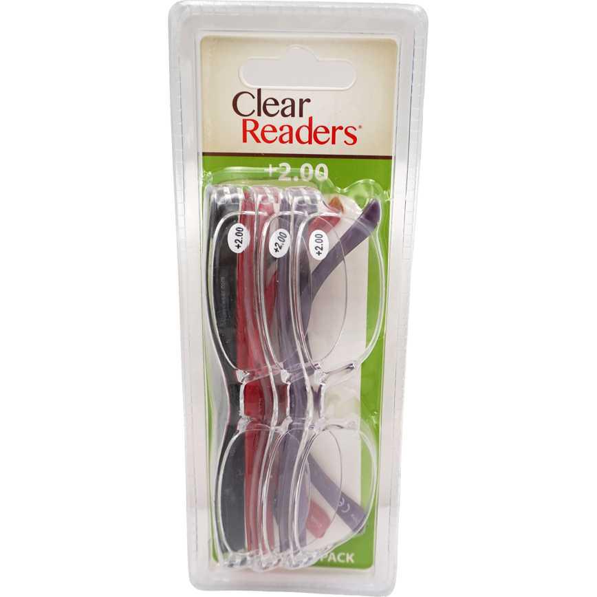 Clear Readers Reading Glasses 3 pk.