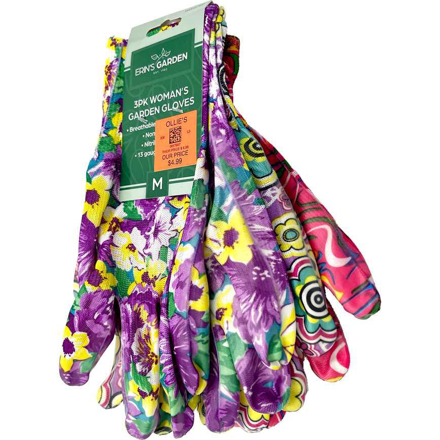 Women's Printed Gardening Gloves 3 pk.