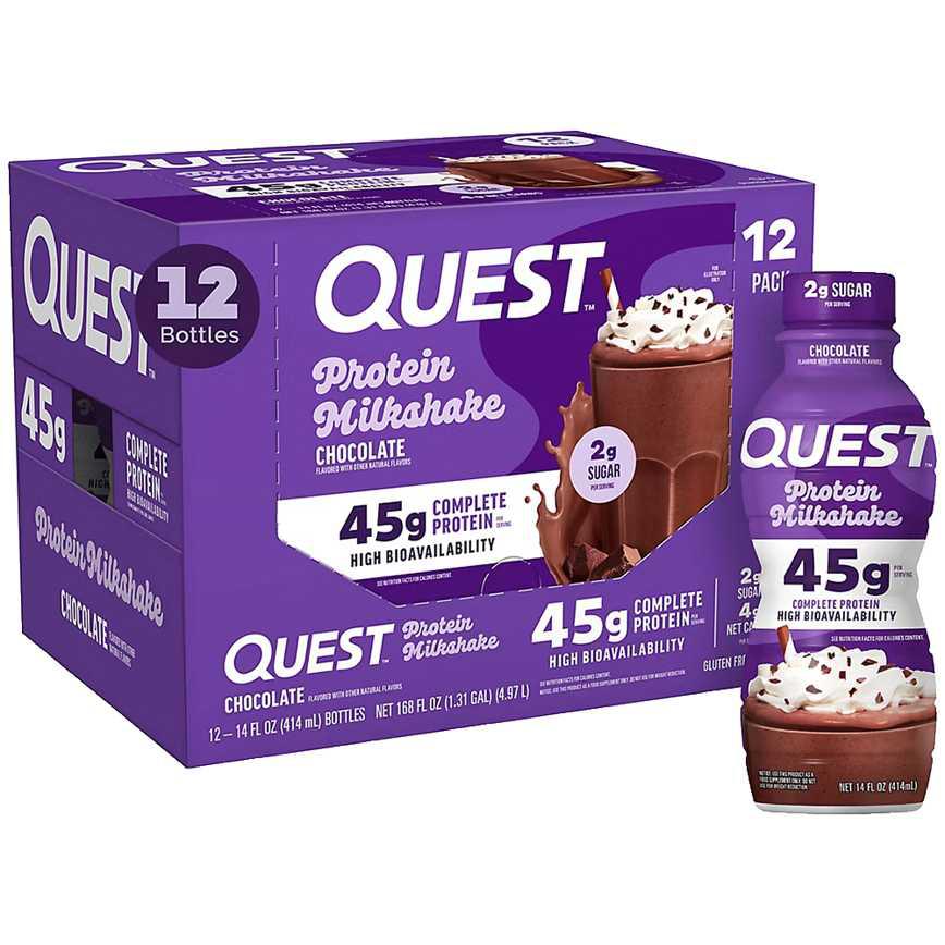 Quest Protein Milkshake Chocolate 12 pk. 14 oz.