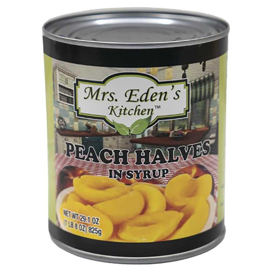 Mrs. Eden's Kitchen Peach Halves in Syrup 29.1 oz.