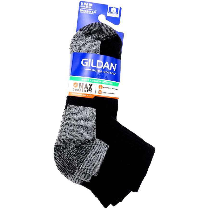 Gildan Men's Quarter Socks 3 pk.