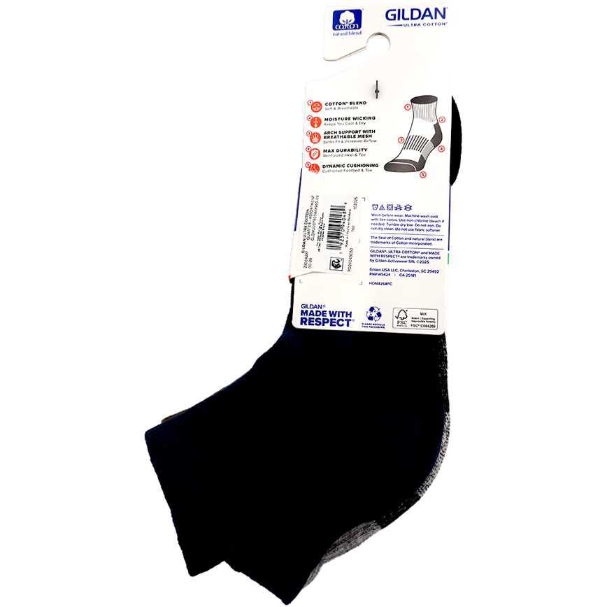 Gildan Men's Quarter Socks 3 pk.
