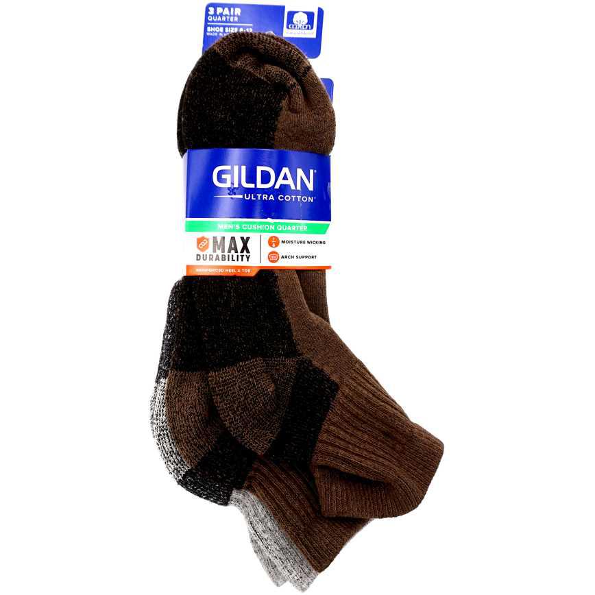 Gildan Men's Quarter Socks 3 pk.