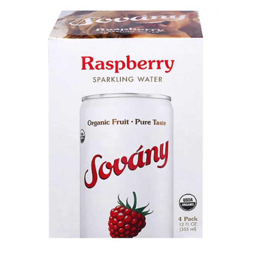 Sovany Sparkling Water Raspberry 4 pk. 12 oz.