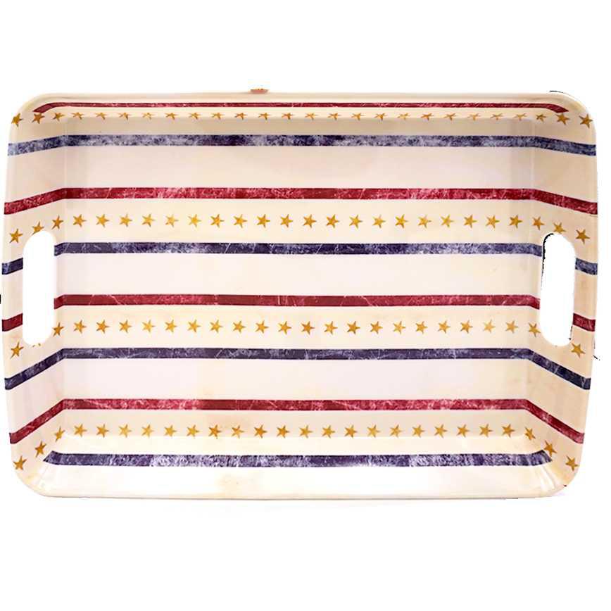 Rectangular Serving Tray American Stripes 18.5"