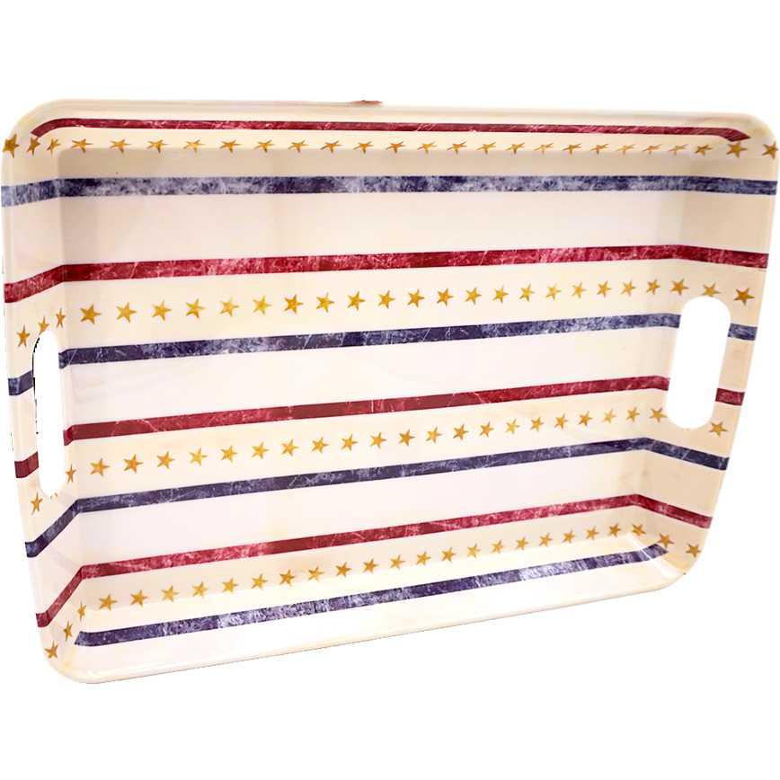 Rectangular Serving Tray American Stripes 18.5"