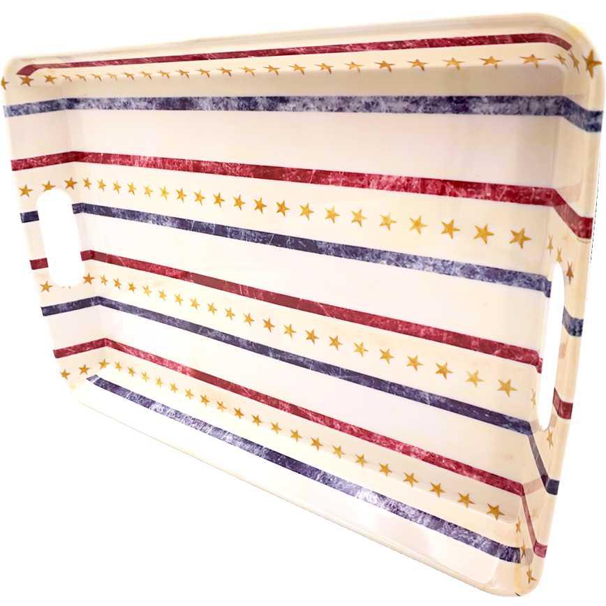 Rectangular Serving Tray American Stripes 18.5"