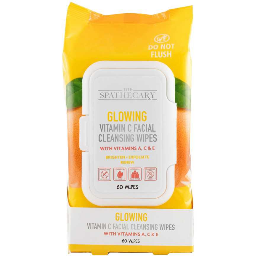 The Spathecary Glowing Vitamin C Facial Cleansing Wipes 60 ct.