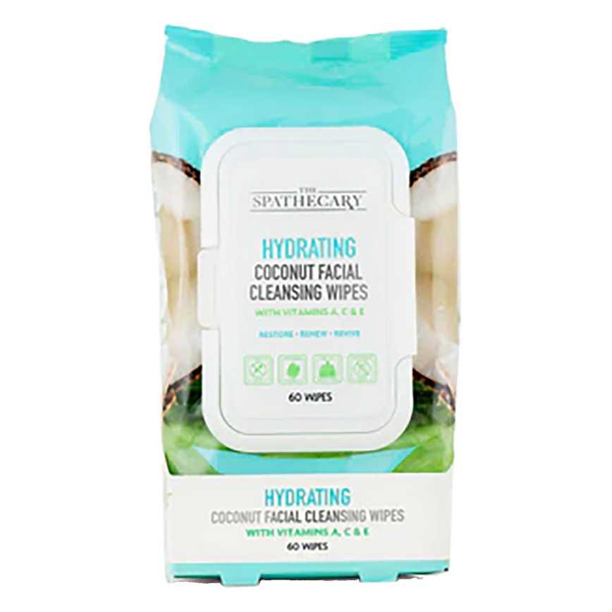 The Spathecary Hydrating Coconut Facial Cleansing Wipes 60 ct.