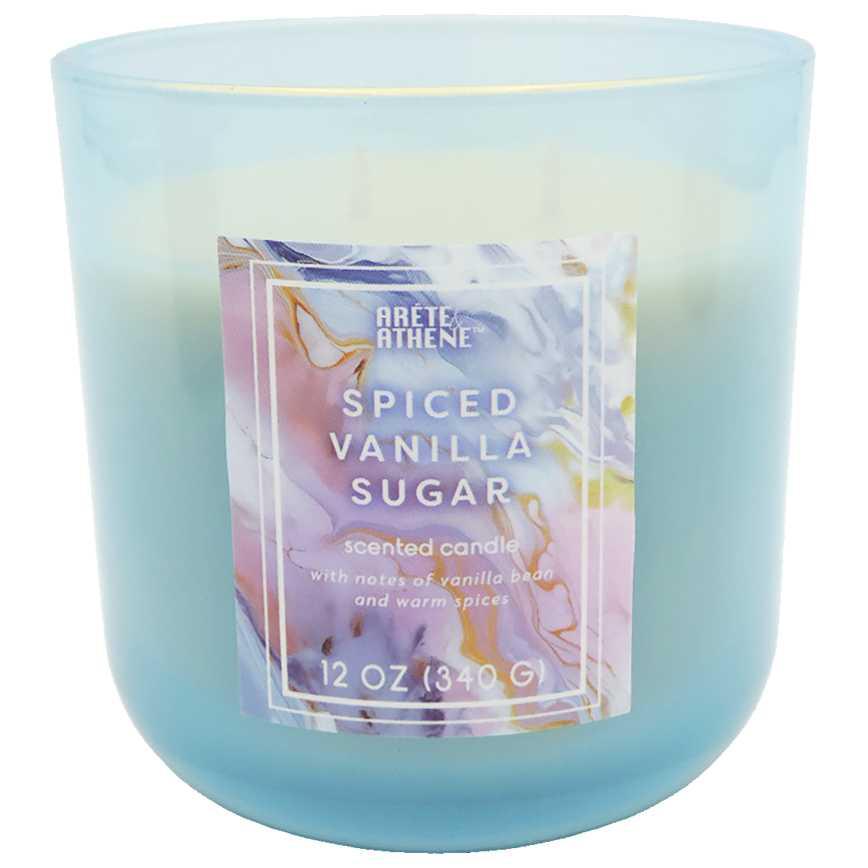 Frosted Glass Candle Spiced Vanilla Sugar 12 oz.