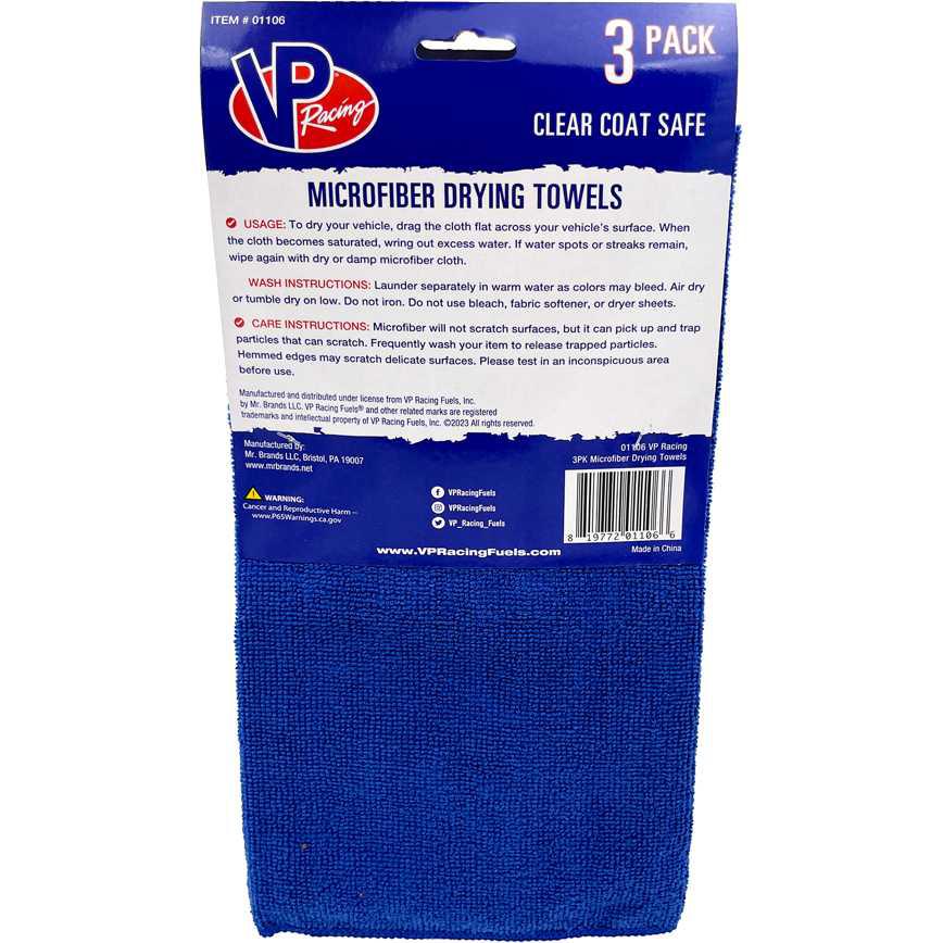 VP Racing Microfiber Drying Towels 3 Pack 16" x 24"