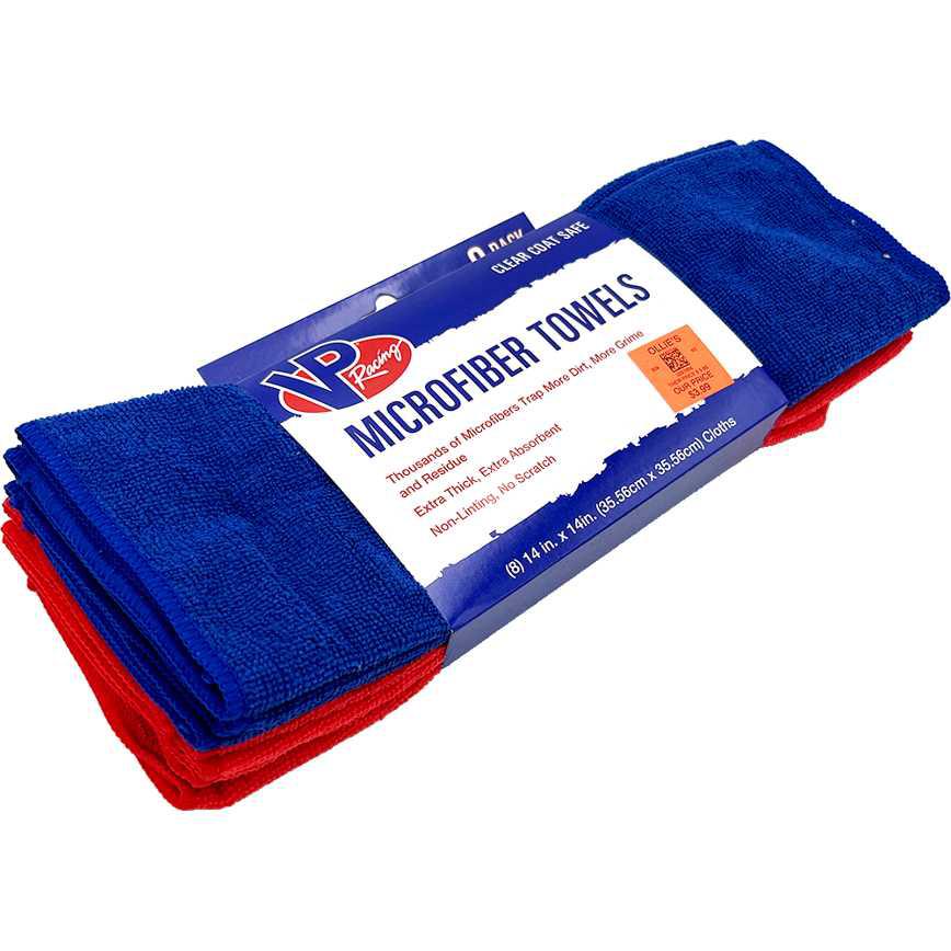 VP Racing Microfiber Towels 8 Pack 14" x 14"