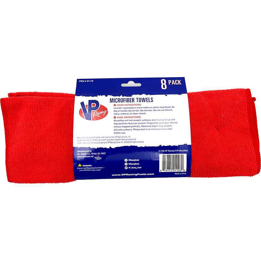 VP Racing Microfiber Towels 8 Pack 14" x 14"