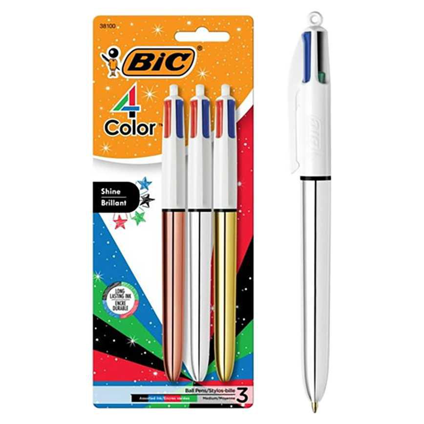 Bic Shine Pens 4-Color 3 pk.
