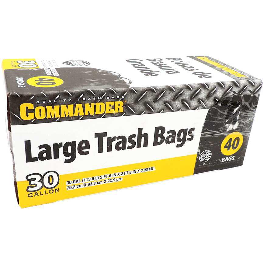 Commander Drawstring Trash Bags 40 ct. 30 gal.