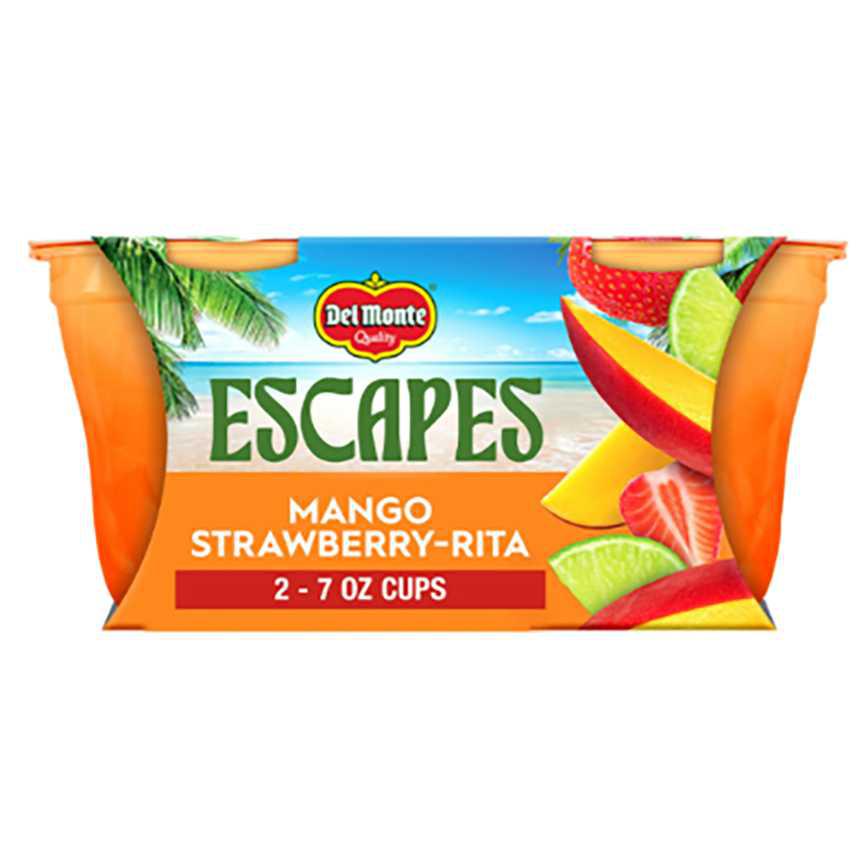 Del Monte Escapes Fruit Cups Mango Strawberry Rita 2 pk. 7 oz.