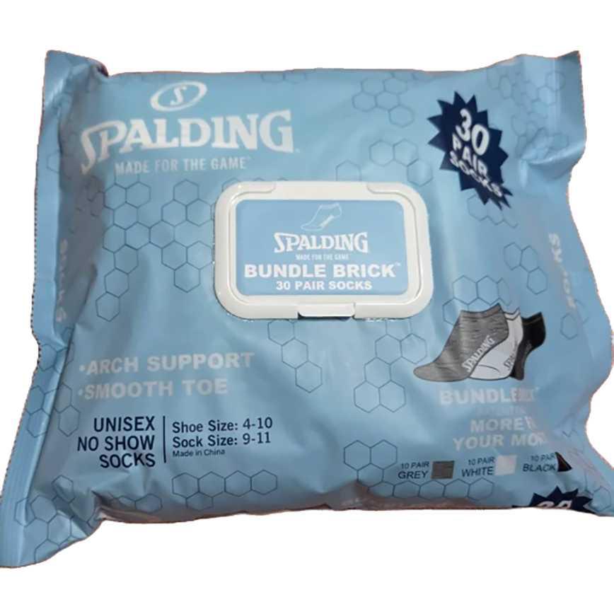 Spalding Unisex No-Show Socks 30 pk.