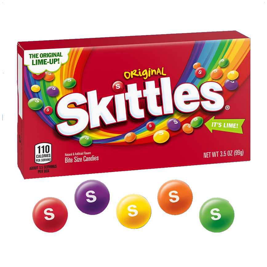 Skittles Original Bite-Size Candies Box 3.5 oz.