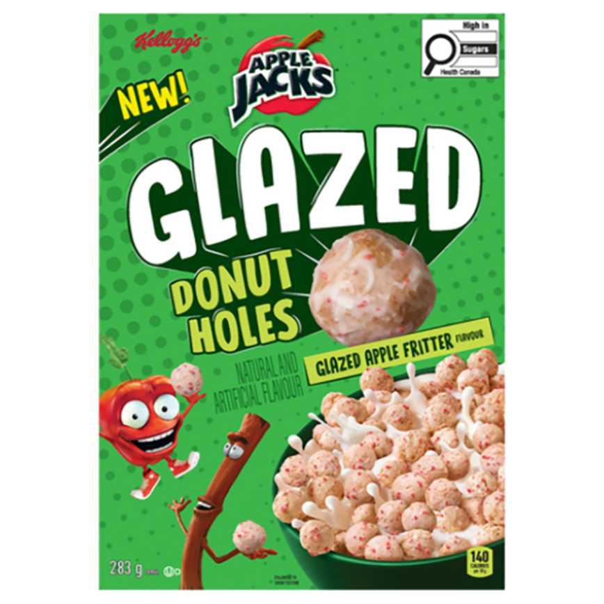 Kellogg’s Apple Jacks Glazed Donut Holes Breakfast Cereal Glazed Apple Fritter 17.8 oz.