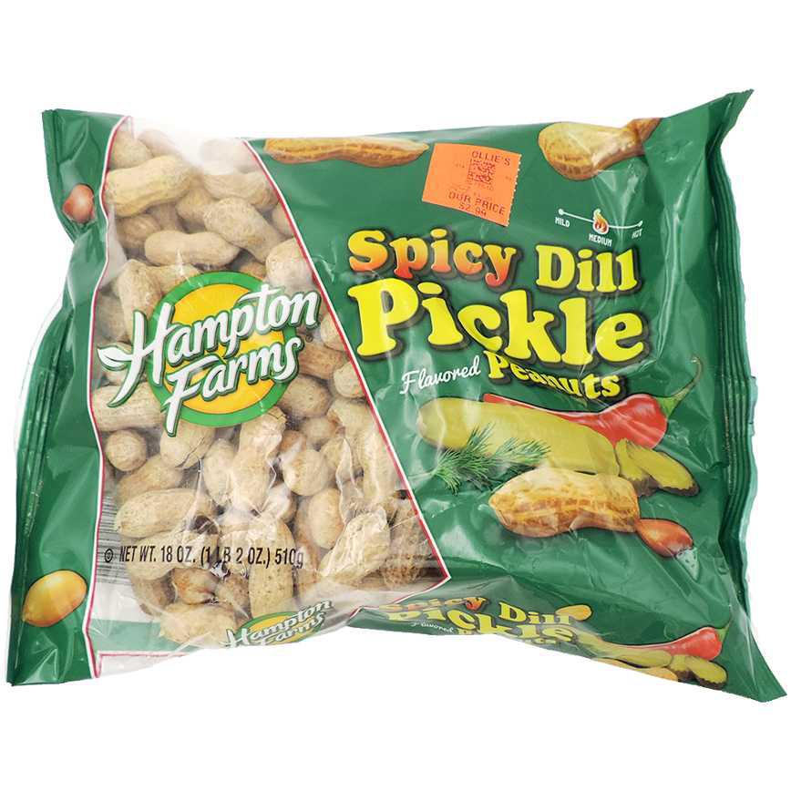 Hampton Farms Peanuts Spicy Dill Pickle 18 oz.
