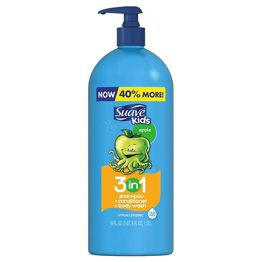 Suave Kids 3-In-1 Shampoo, Conditioner, and Body Wash Silly Apple 40 oz.