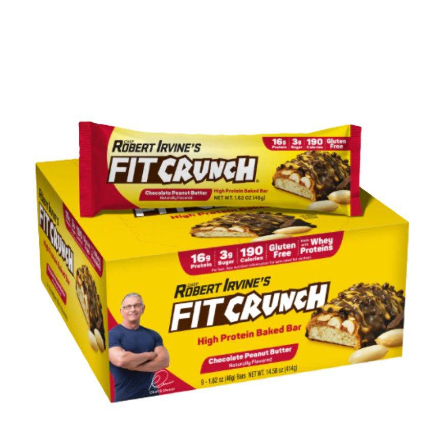 Chef Robert Irvine's Fit Crunch High Protein Baked Bars Chocolate Peanut Butter 9 ct.