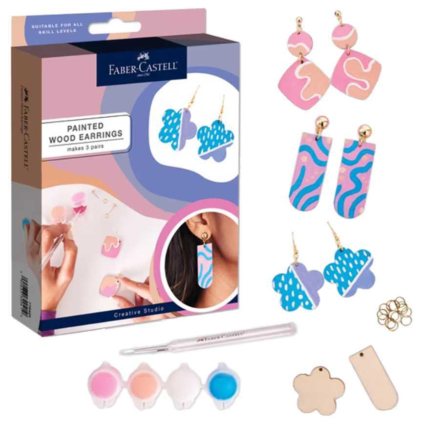 Faber Castell Painted Wood Earrings
