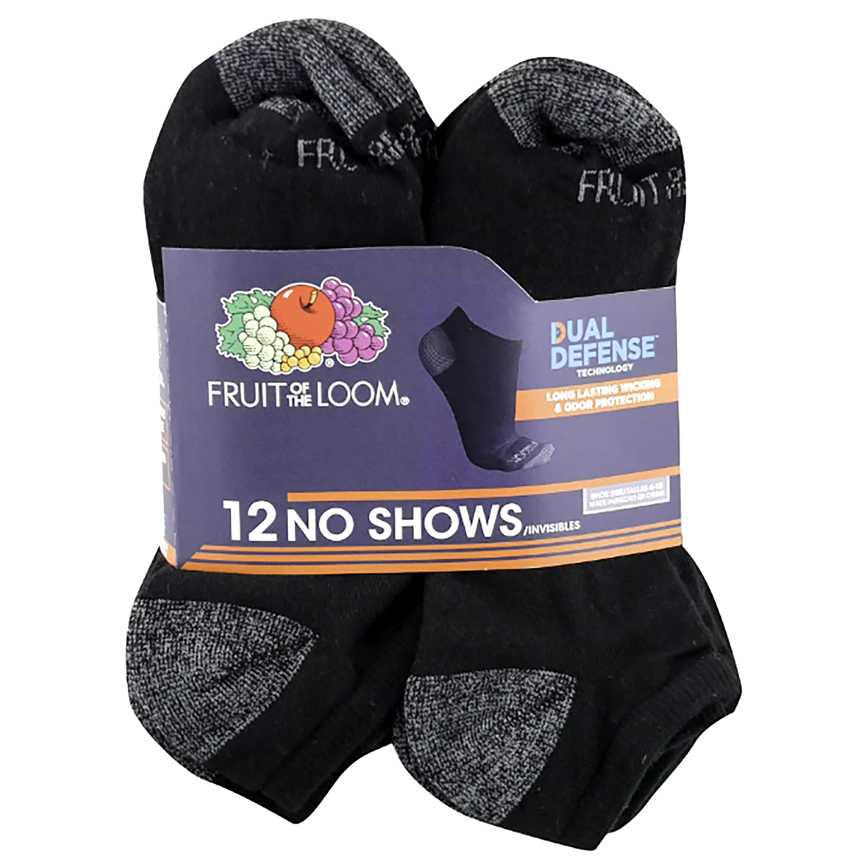 Fruit of the Loom Men’s No-Show Socks 12 pk.