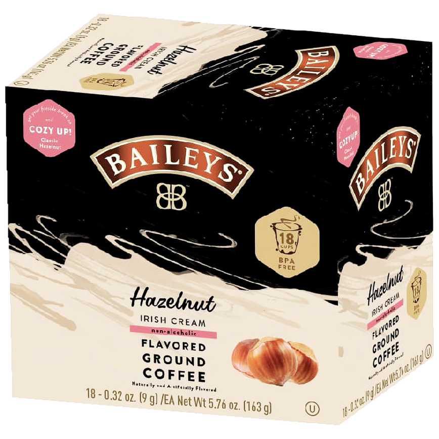 Baileys Flavored Single-Serve Coffee Cups Hazelnut Irish Cream 18 ct.