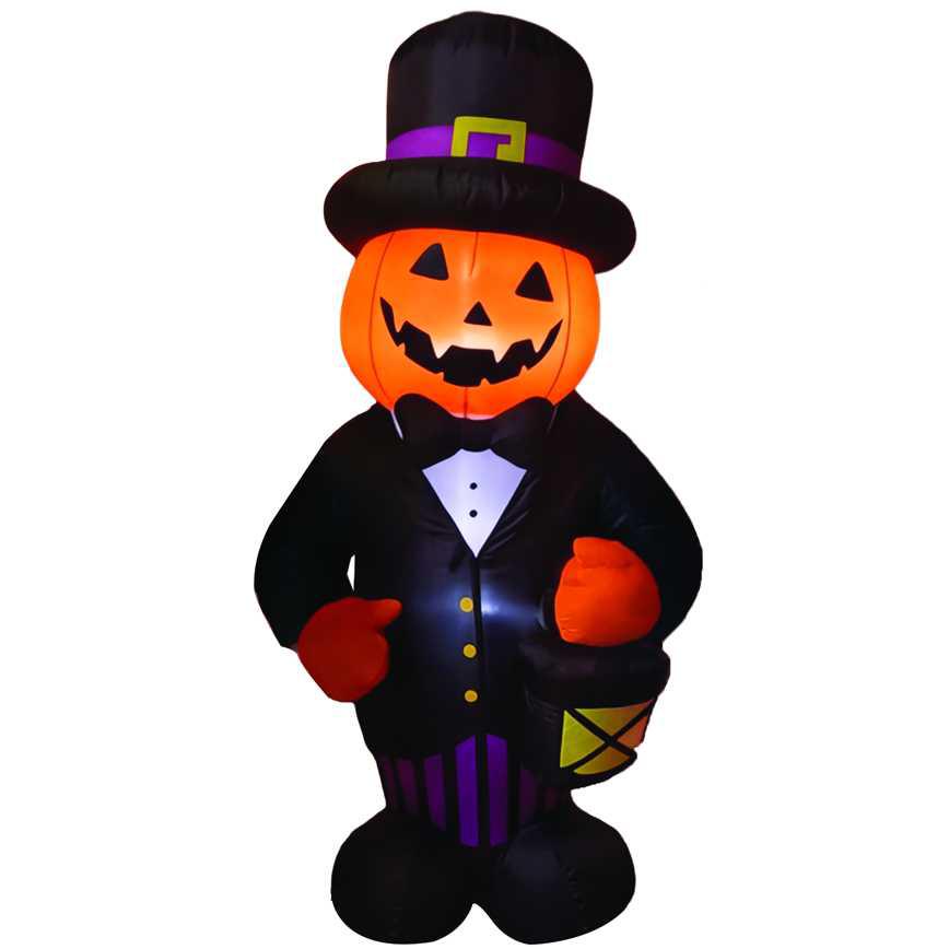 Lighted Halloween Inflatable Pumpkin Man 4 ft.