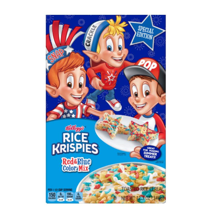 Kellogg’s Rice Krispies Red &amp; Blue Color Mix Breakfast Cereal 12.3 oz.