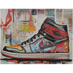 【re・新品 No 303】 ポップアートパネル NIKE エアジョーダン Vibrant Graffiti-Style Air Jordan 1 Canvas 18
