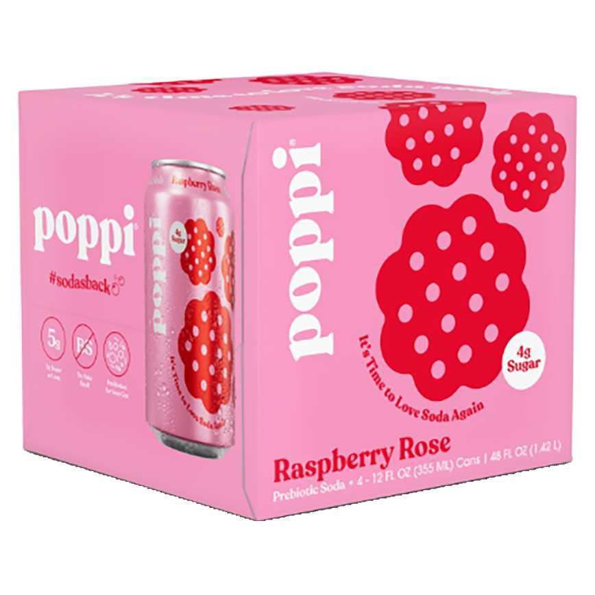 Poppi Soda Raspberry Rose 4 pk. 12 oz.