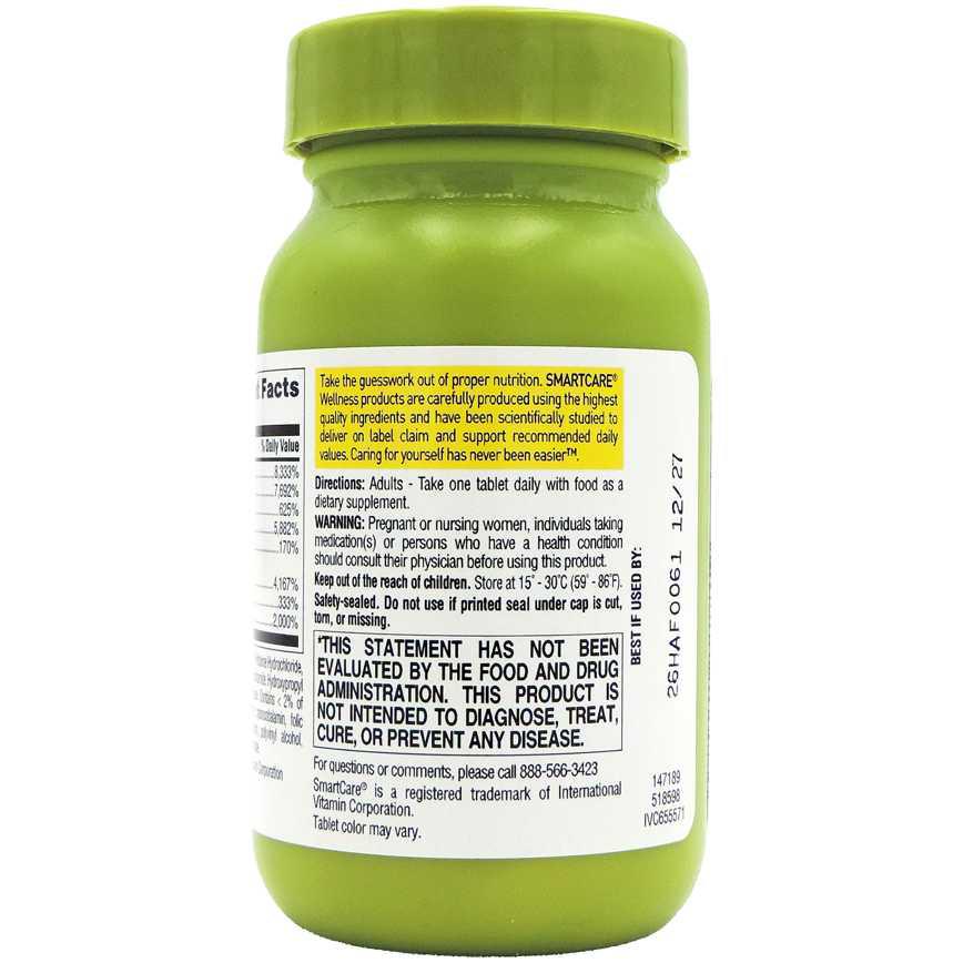 Smartcare Wellness Vitamin B100 Complex Supplement 60 ct.