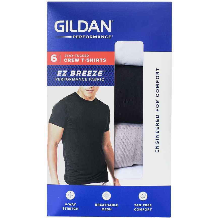 Gildan Performance Stay-Tucked Crew T-Shirts 6 pk.