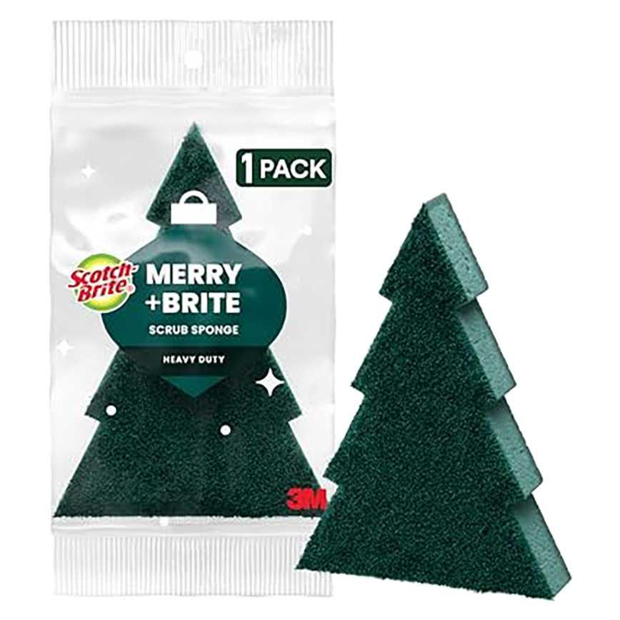 Scotch-Brite Merry + Brite Heavy Duty Holiday Scrub Sponge
