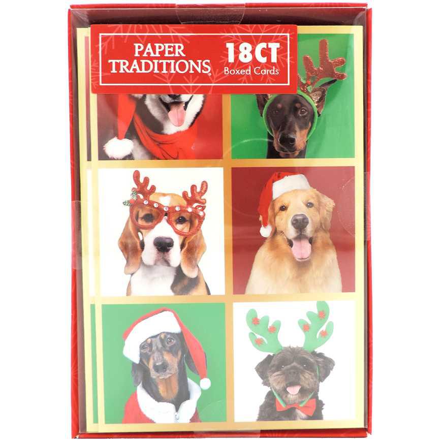 Paper Traditions Holiday Boxed Cards Pets 4" x 6" 18 ct.