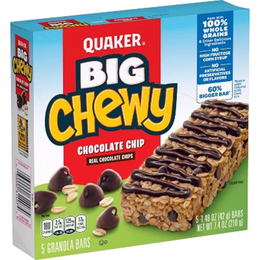 Quaker Big Chewy Chocolate Chip Bars 5 ct.