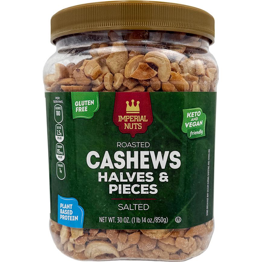 Imperial Nuts Roasted Cashews Halves & Pieces Salted 30 oz.