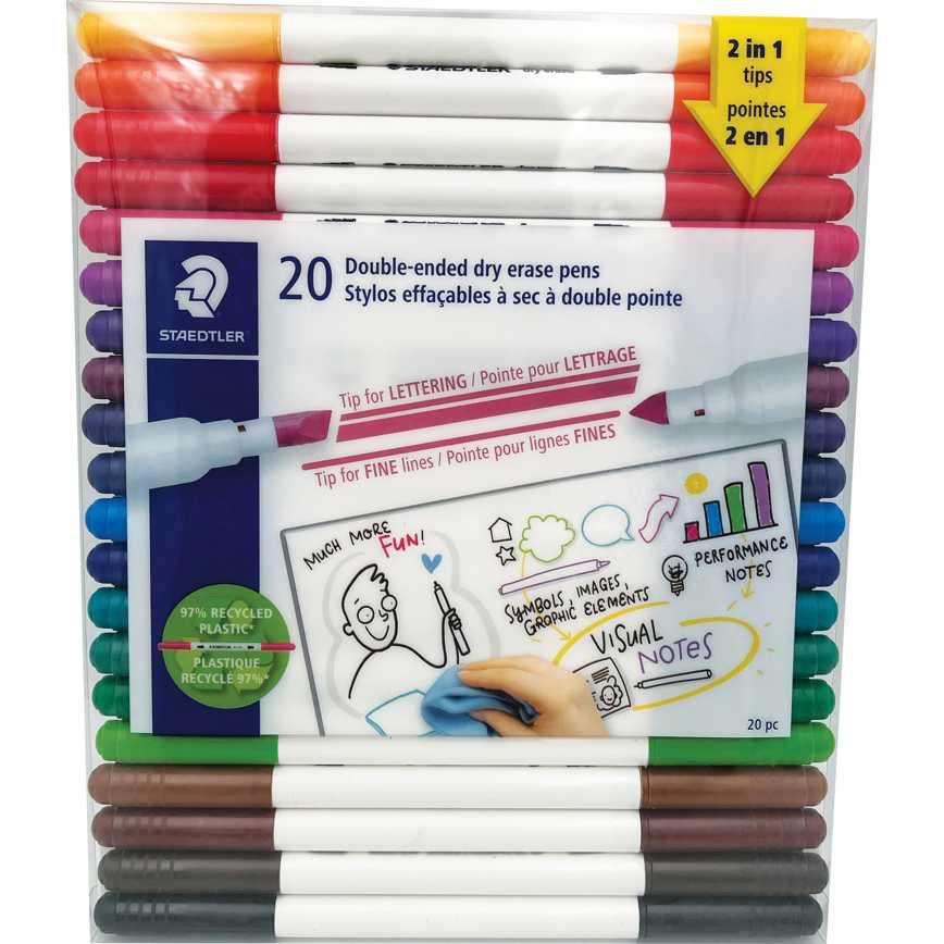 Staedtler Double-Ended Dry Erase Pens 20 ct.