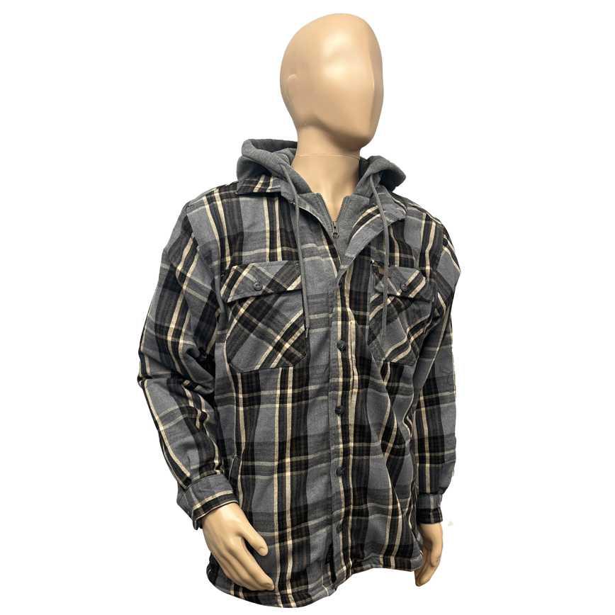 Smiths Workwear Sherpa-Lined Hooded Plaid Shirt Jacket