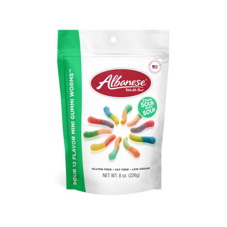 Albanese Sour 12 Flavor Mini Gummi Worms 8 oz.
