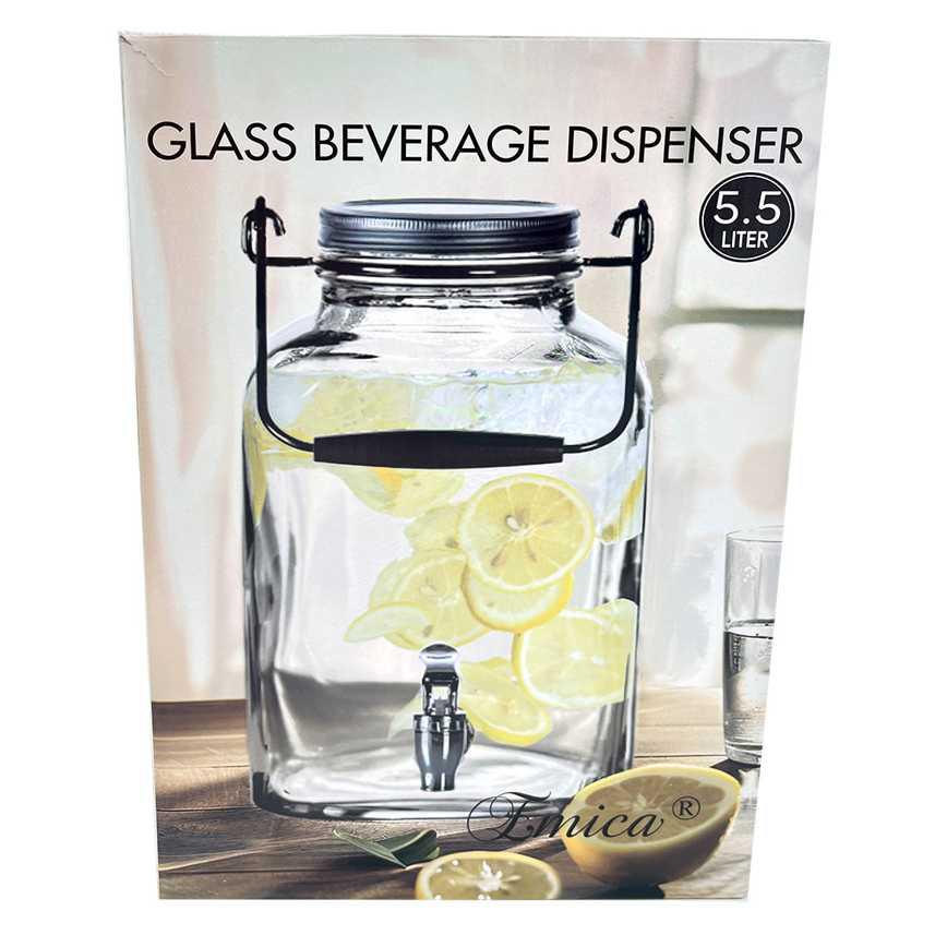 Glass Beverage Dispenser 5.5 L.