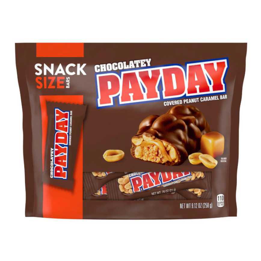 Payday Chocolatey Peanut Caramel Snack Size Candy Bag 9.12 oz.