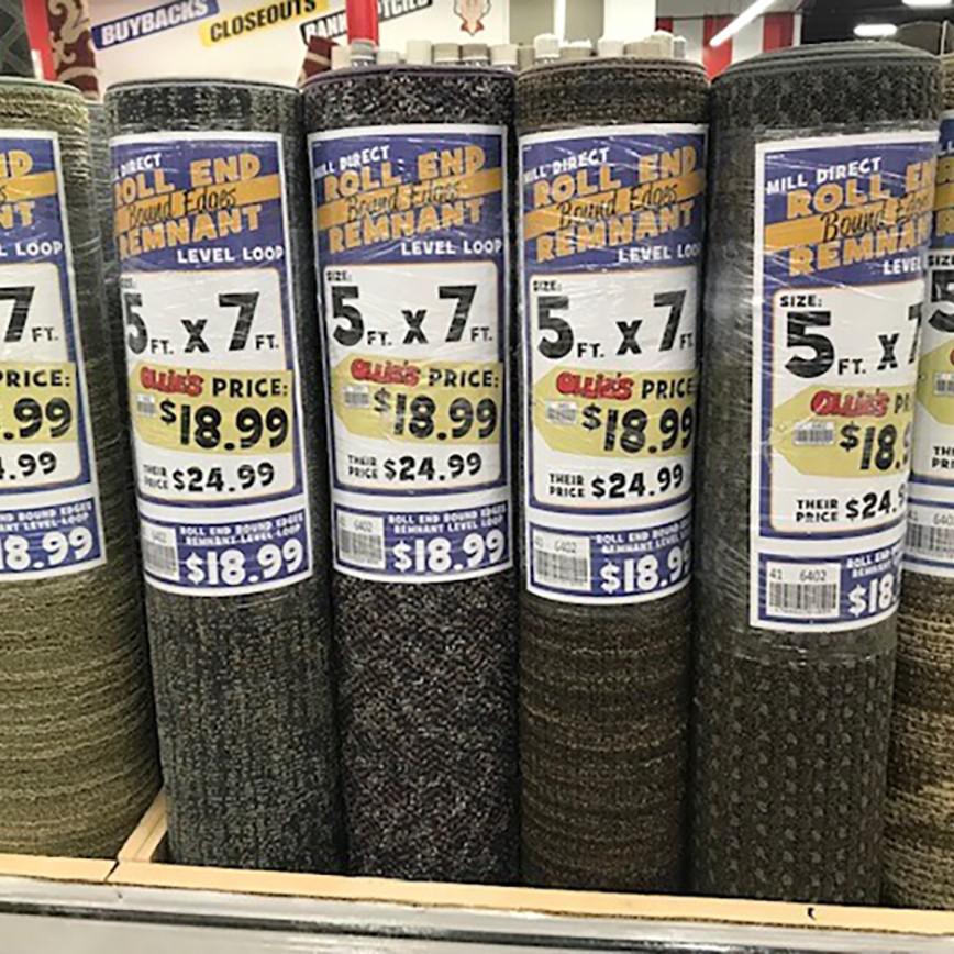 Level Loop Bound Carpet Assortment 5 'x 7' 