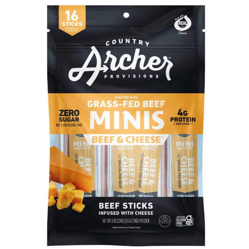 Country Archer Beef &amp; Cheese Minis 16 ct. 8 oz.
