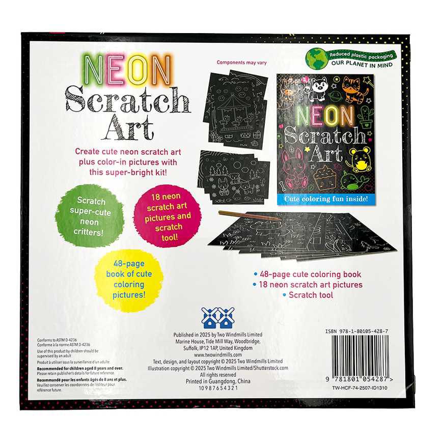 Scratch Art Book & Activity Kit Neon