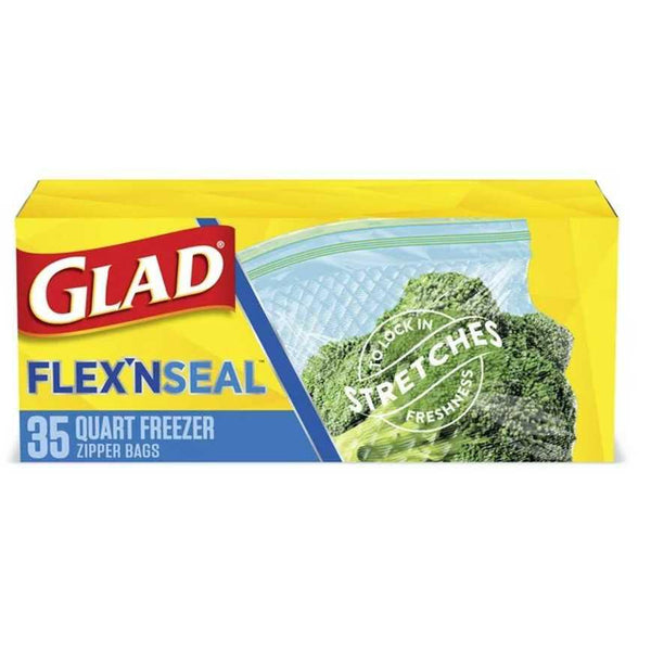 Glad Flex N' Seal Quart Freezer Bags 35 ct. - Ollie's Bargain Outlet