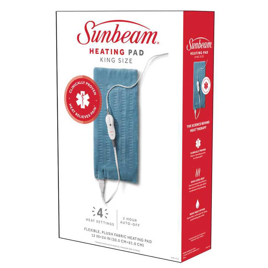 Sunbeam King Size Plush Heating Pad 12" x 24"